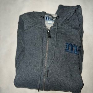 M&M Grey Zip Up Hoodie Size xl